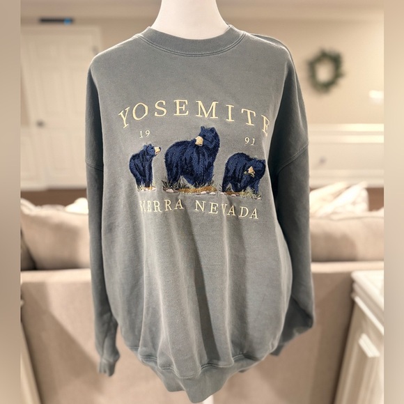 John Galt/Brandy Melville Green Yosemite Sweatshirt Oversized Adult one size - Picture 11 of 11